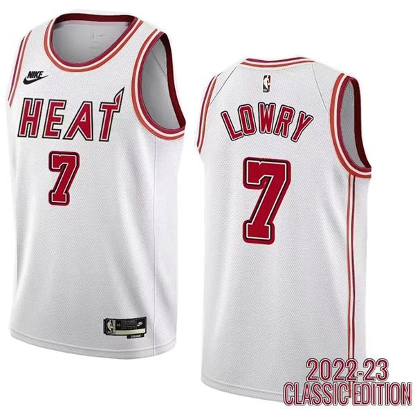 Miami Heat 7 Lowry maglia da basket retrò uniforme bianca swingman kit in edizione limitata 2022-2023