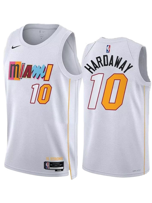 Miami Heat Anfernee Hardaway maglia da uomo 10 città uniforme da basket bianca swingman camicia in edizione limitata 2023