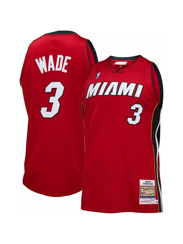 Miami Heat Dwyane Wade #3 red Hardwood classics authentic jersey men's retro basketball uniform 2005