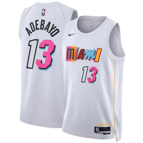 Miami Heat jersey men's 13 Bam Adebayo white basketball uniform Dri-FIT swingman limited edition kit shirt 2022-2023