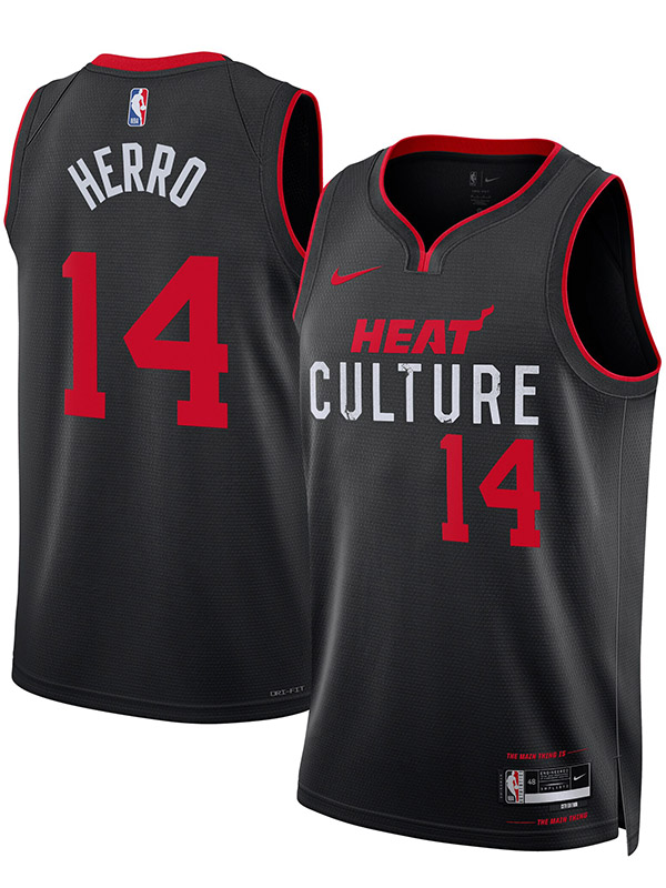 Miami Heat Tyler Herro 14 Dri-Fit city edition maglia gilet da uomo con icona nera swingman uniforme da basketball
