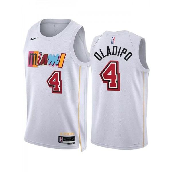 Miami Heat Victor Oladipo maglia da uomo 4 city basket uniforme bianca swingman maglia in edizione limitata 2023