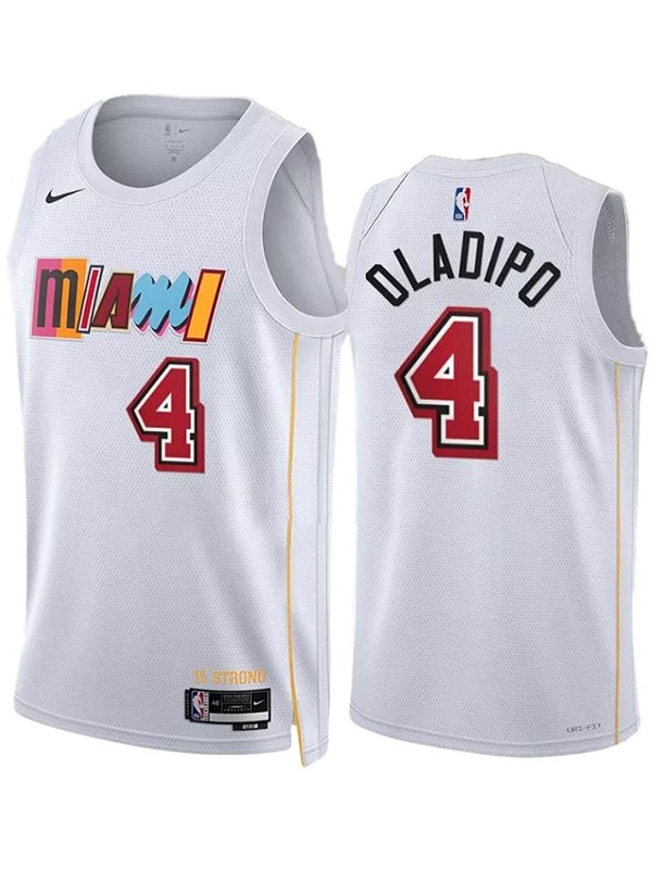 Miami Heat Victor Oladipo maglia da uomo 4 city basket uniforme bianca swingman maglia in edizione limitata 2023