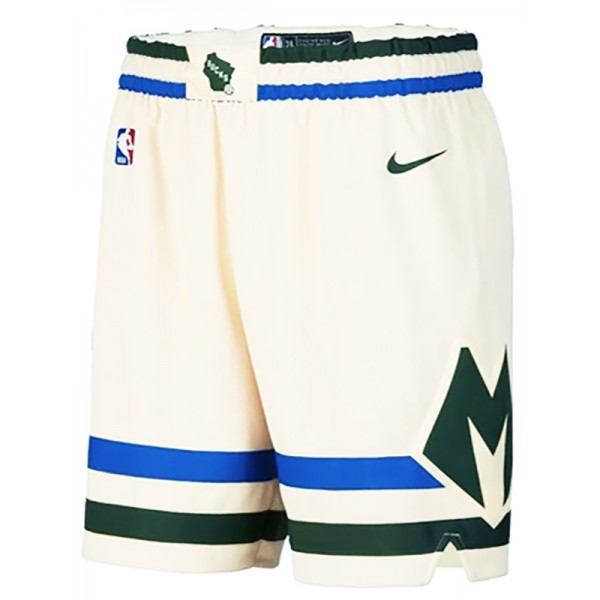 Milwaukee Bucks maglia edizione cittadina dei kit pantaloncini da basket swingman Icon bianco da uomo