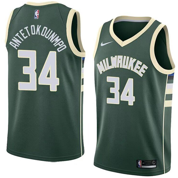 Milwaukee Bucks city edition swingman jersey men's Giannis Antetokounmpo 34 green basketball limited vest