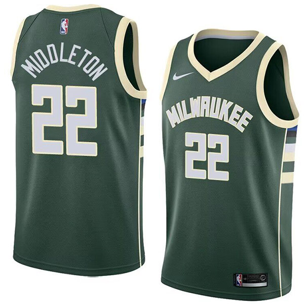 Milwaukee Bucks city edition swingman jersey men's Khris Middleton 22 green basketball limited vest