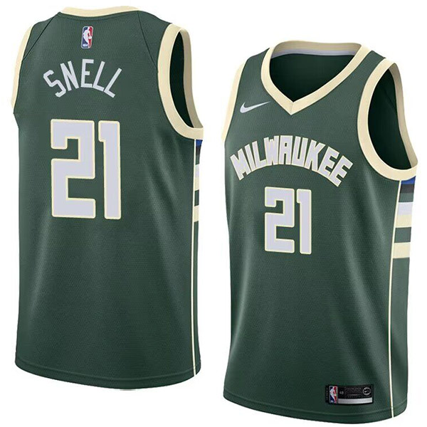 Milwaukee Bucks city edition swingman jersey men's Tony Snell 21 green basketball limited vest
