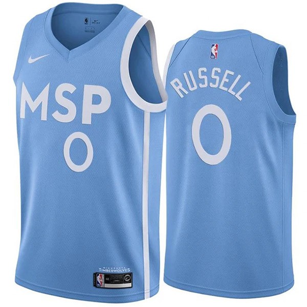 Minnesota Timberwolves 0 D'Angelo Russell jersey city basketball uniform swingman limited edition kit navy shirt 2022-2023
