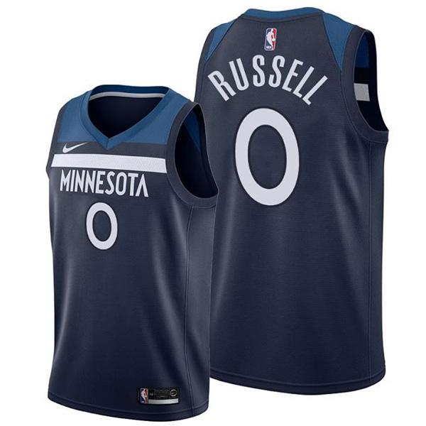 Minnesota Timberwolves 0 D'Angelo Russell jersey city basket uniforme swingman limited edition kit navy shirt 2022