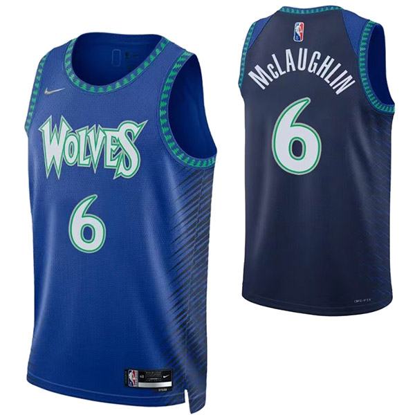 Minnesota Timberwolves 6 Mclaughlin jersey blue basketball uniform swingman kit limited edition shirt 2022-2023