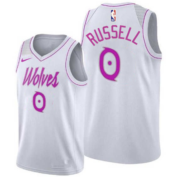 Minnesota Timberwolves 75th Russell 0# basketball jersey men's white uniform swingman limited city edition kit shirt 2022-2023