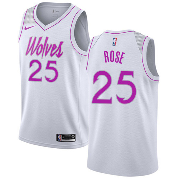 Minnesota Timberwolves Derrick Rose 25 basketball jersey men's basketball white uniform swingman limited city edition kit shirt 2022-2023