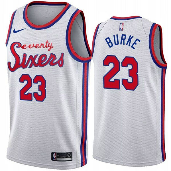 Philadelphia 76ers Trey Burke 23 jersey men's white the city basketball uniform swingman limited edition vest