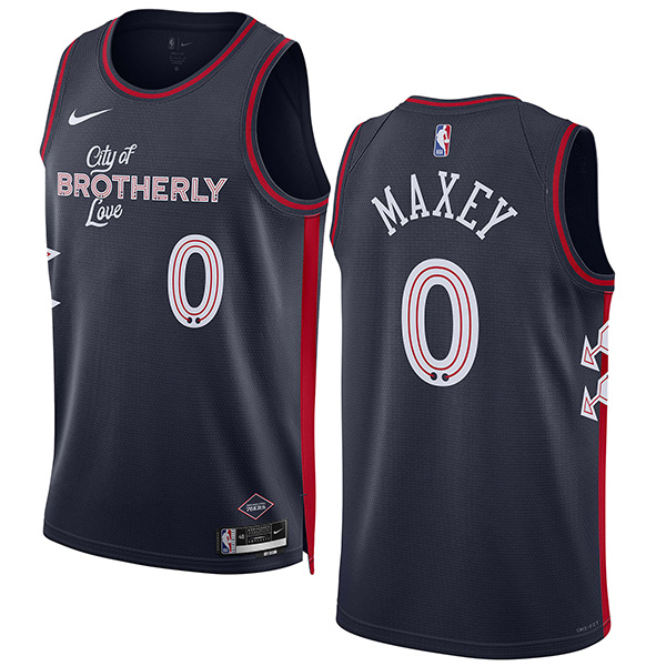Philadelphia 76ers Tyrese Maxey 0 jersey men's black basketball uniform swingman limited edition vest