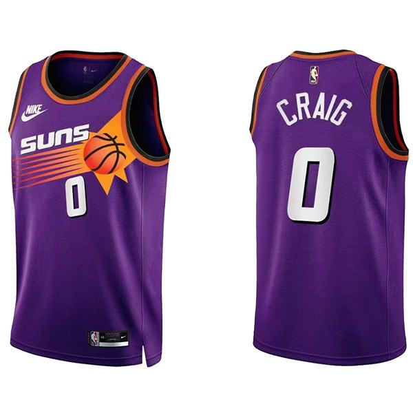Phoenix Suns 0 Craig jersey uniforme da basket viola swingman kit in edizione limitata 2022-2023