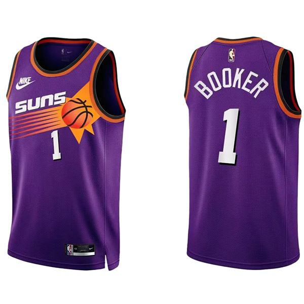 Phoenix Suns 1 Booker maglia uniforme da basket viola swingman kit in edizione limitata 2022-2023