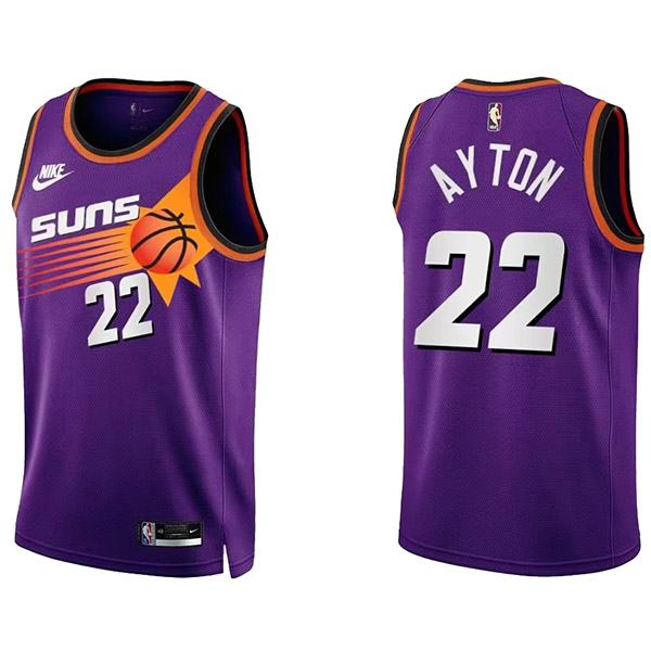 Phoenix Suns 22 Ayton jersey uniforme da basket viola swingman kit in edizione limitata 2022-2023