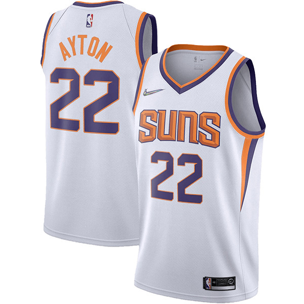 Phoenix Suns 22 DeAndre Ayton jersey città divisa da basket swingman kit in edizione limitata maglia bianca 2022