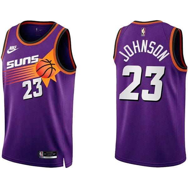 Phoenix Suns 23 Johnson maglia uniforme da basket viola swingman kit in edizione limitata 2022-2023