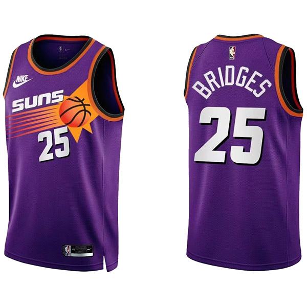 Phoenix Suns 25 Bridges maglia uniforme da basket viola swingman kit in edizione limitata 2022-2023