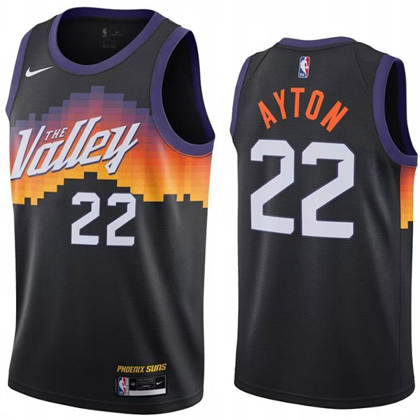 Phoenix suns Ayton jersey 22 valley city black uniform men's basketball shirt swingman vest 2023