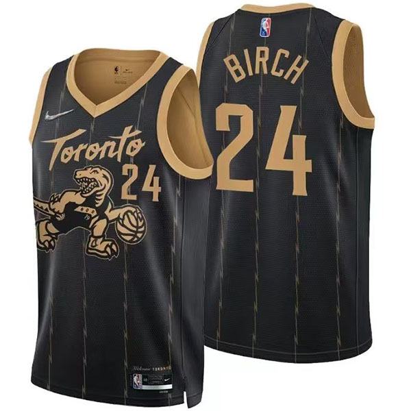 Toronto Raptors 24 Birch jersey black basketball uniform swingman kit limited edition shirt 2022-2023