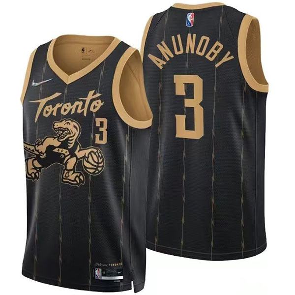 Toronto Raptors 3 Anunoby jersey black basketball uniform swingman kit limited edition shirt 2022-2023