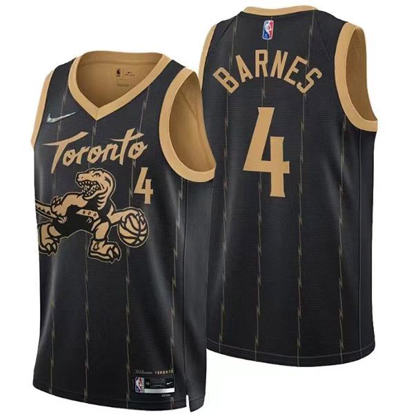 Toronto Raptors 4 Barnes jersey black basketball uniform swingman kit limited edition shirt 2022-2023