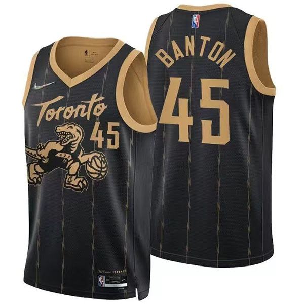 Toronto Raptors 45 Banton jersey black basketball uniform swingman kit limited edition shirt 2022-2023