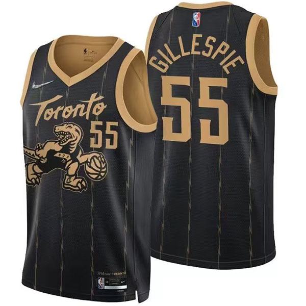 Toronto Raptors 55 Gillespie jersey black basketball uniform swingman kit limited edition shirt 2022-2023
