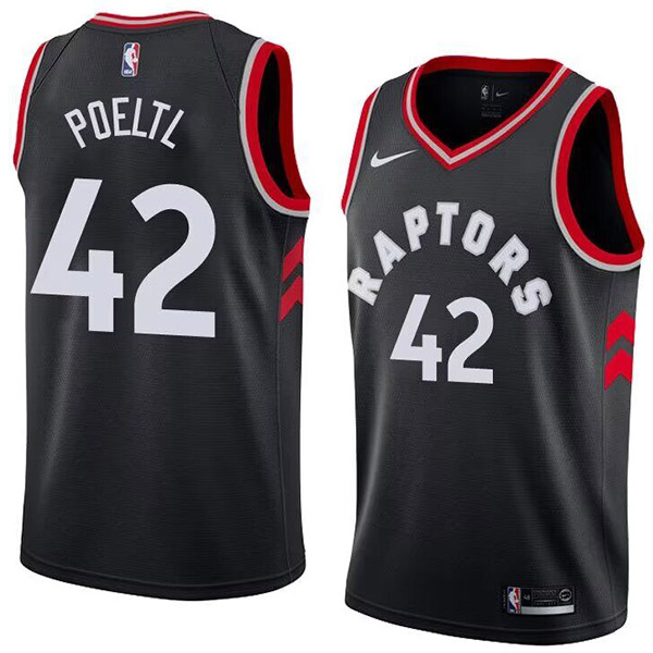 Toronto Raptors city edition swingman jersey men's Jakob Poeltl 42 black basketball limited vest