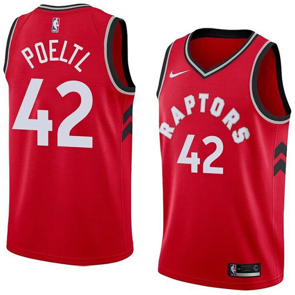 Toronto Raptors city edition swingman jersey men's Jakob Poeltl 42 red basketball limited vest