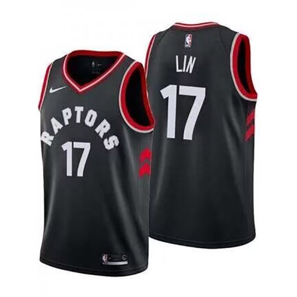Toronto Raptors city edition swingman jersey men's Jeremy Shu-How Lin 17 black basketball limited vest