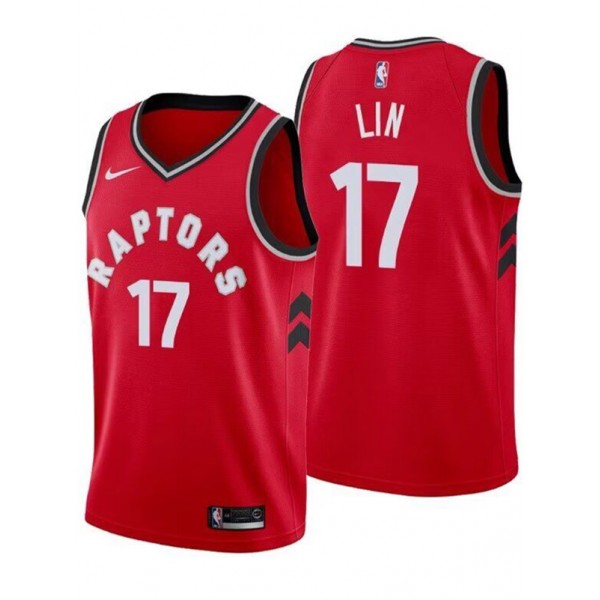 Toronto Raptors city edition swingman jersey men's Jeremy Shu-How Lin 17 red basketball limited vest