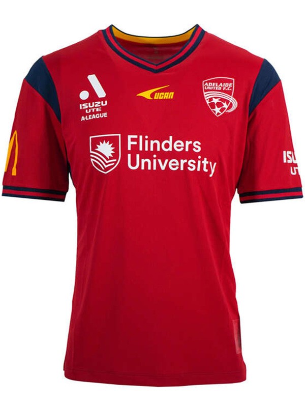 Adelaide United maglia da casa divisa da calcio rossa prima maglia da calcio sportiva da uomo 2023-2024
