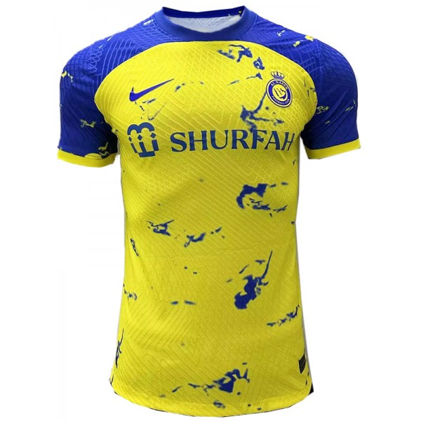 Al-Nassr edizione speciale versione giocatore maglia uniforme da calcio kit da calcio sportivo giallo da uomo top camicia 2023-2024