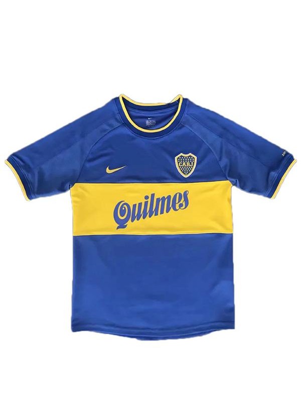 Boca juniors home retro soccer jersey maillot match men's 1st sportwear football shirt 1999-2000