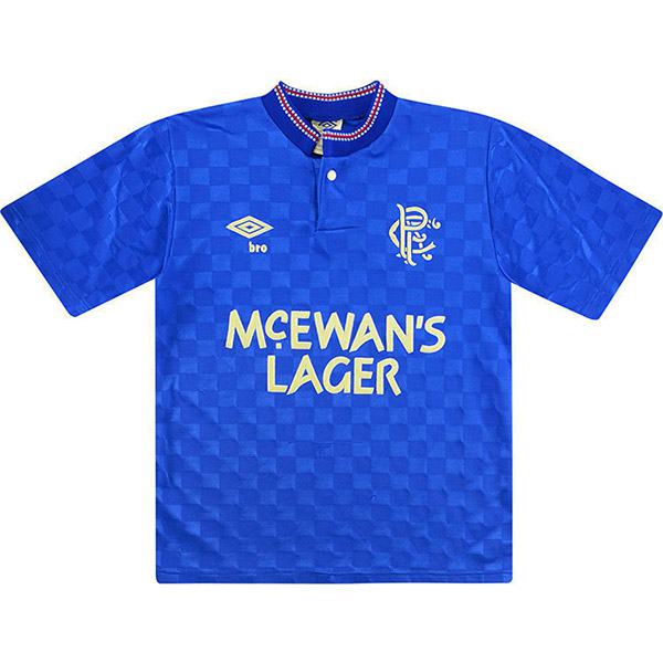 Rangers home retro soccer jersey maillot match men's 1st sportwear football shirt blue 1987-1988