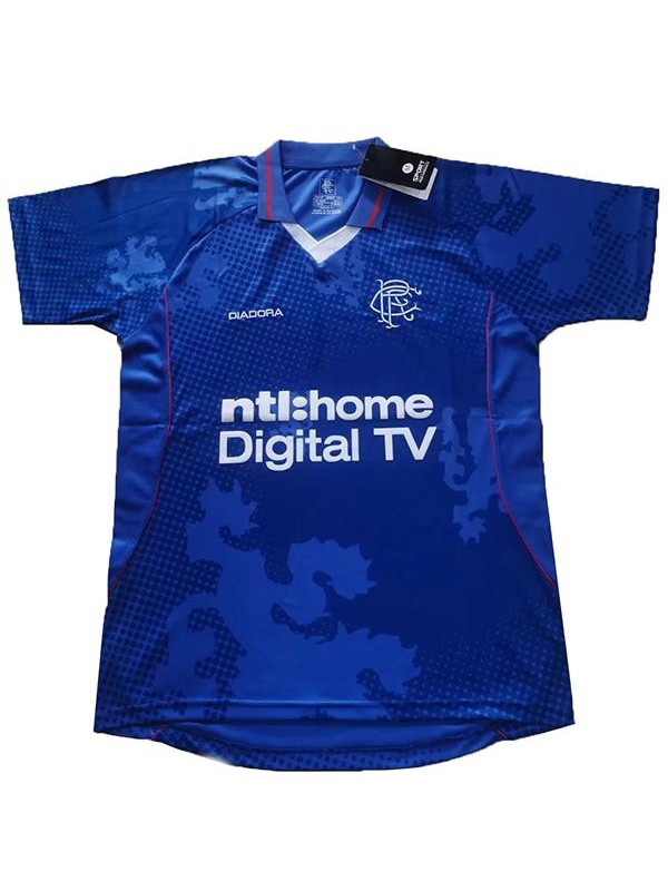 Rangers home maglia da calcio retrò maillot match prima maglia da calcio sportiva da uomo blu 2002-2003 