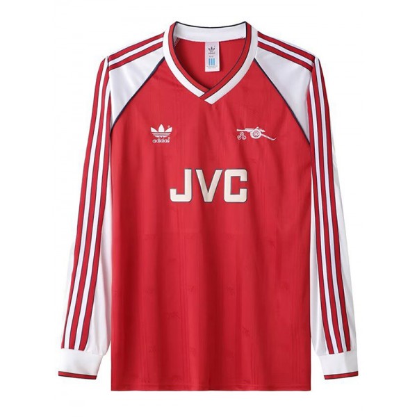 Arsenal maglia home retrò a maniche lunghe Prima maglia da calcio da uomo dell'uniforme da calcio 1988-1989