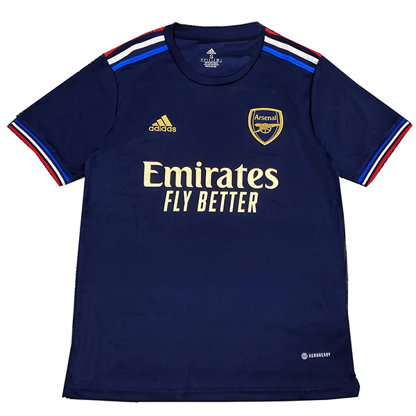 Arsenal Maglia da allenamento pre-partita Arsenal uniforme da calcio da uomo blu navy abbigliamento sportivo da calcio bianco top camicia sportiva 2023-2024