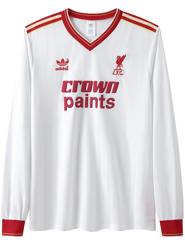 Liverpool maglia retrò a maniche lunghe da trasferta maglia sportiva da uomo seconda divisa da calcio divisa da calcio 1985-1987