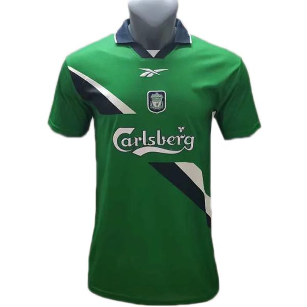 Liverpool away retro soccer jersey maillot match men's second sportwear football shirt green 1999-2000
