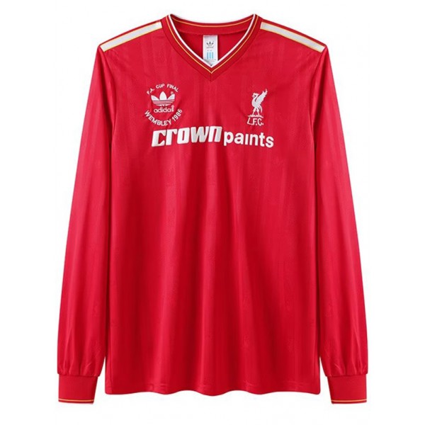Liverpool maglia home retrò a maniche lunghe maglia sportiva da uomo per la prima divisa da calcio dell'uniforme da calcio 1985-1986