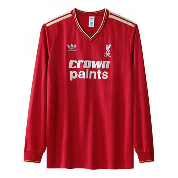 Liverpool maglia home retrò a maniche lunghe Maglia sportiva da uomo per la prima divisa da calcio dell'uniforme da calcio 1985-1987