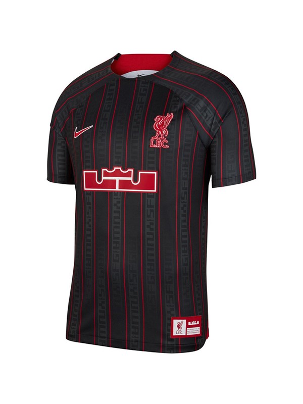 Liverpool X Lebron james united maglia da calcio edizione speciale maglia uniforme da calcio nera da uomo 2023-2024