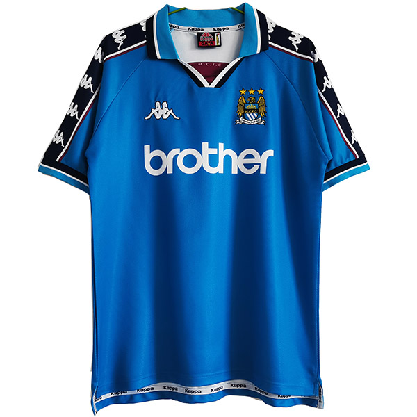 Manchester City maglia vintage casalinga del prima maglia da calcio sportiva da uomo 1997-1999