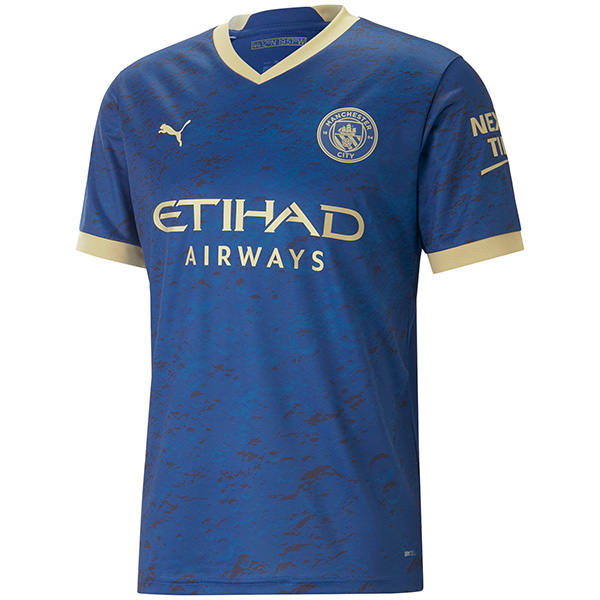 Manchester City maglia speciale uniforme da calcio da uomo cny grafica abbigliamento sportivo maglia da calcio blu 2023-2024