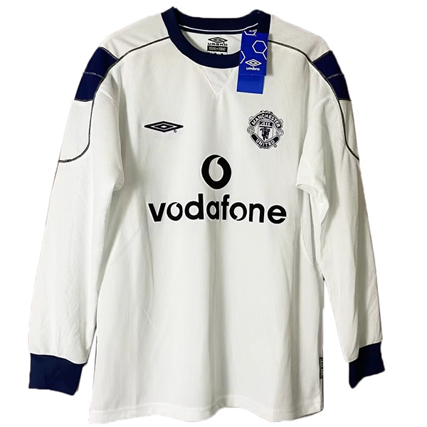 Manchester united maglia a maniche lunghe da trasferta maglia retrò maglia da calcio seconda divisa da uomo 1999-2000