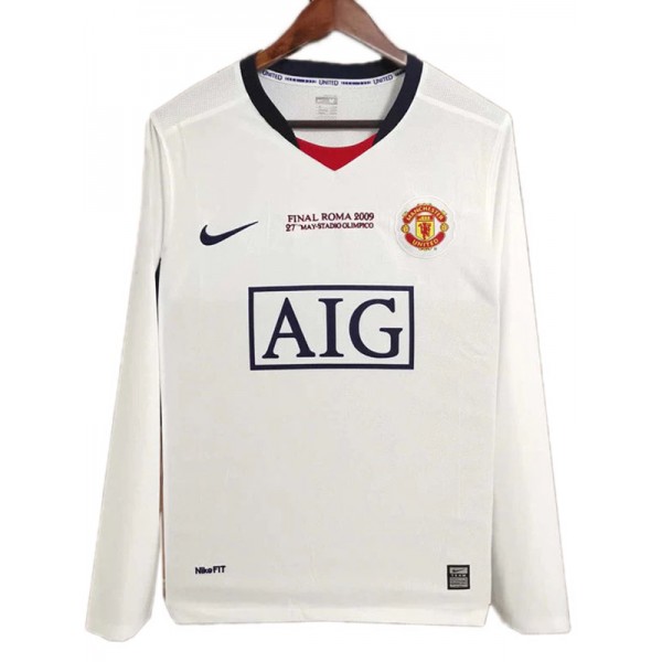 Manchester united maglia da trasferta manica lunga retrò maglia di calcio da uomo seconda maglia di calcio sportiva 2008-2009 